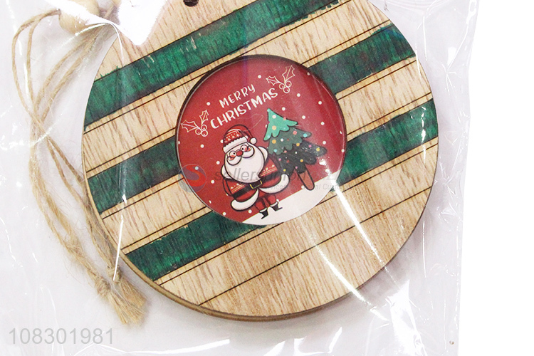 Yiwu supplier round wooden hanging sign christmas party decor