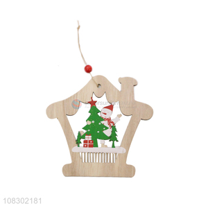 Low price wooden hanging ornament Christmas party decoration