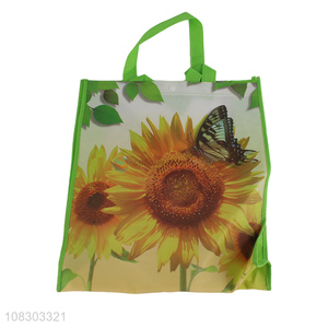 Top selling sunflower pattern reusable tote shopping bag