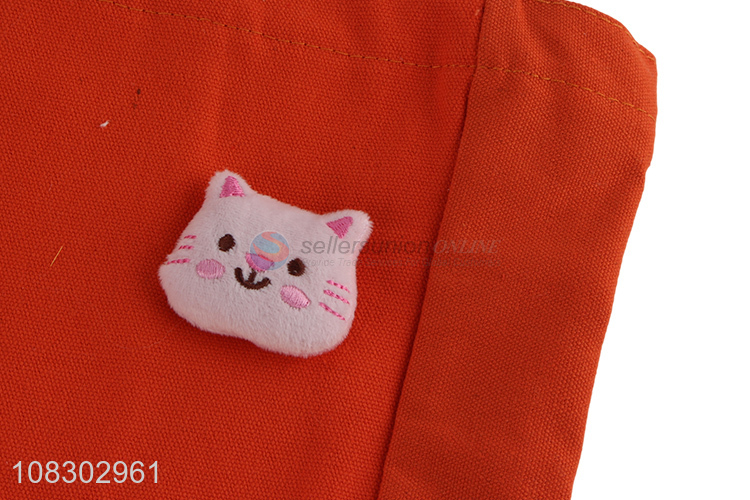 Cute design cotton eco-friendly shopping bag with pendant