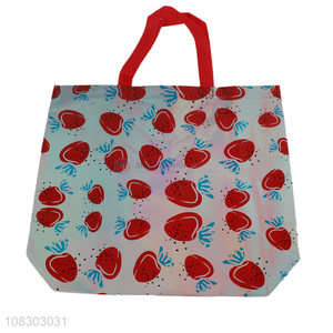Top selling cute strawberry printed women shopping bag