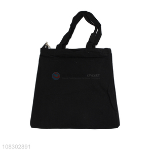 Popular products black canvas bag shopping bags with zipper