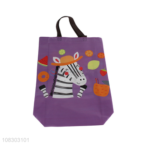 Wholesale from china zebra printed purple cute shopping bag