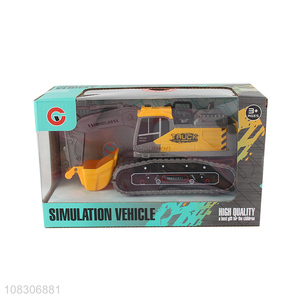 Fashion Inertial Excavator Toy Vehicle With Light And Music