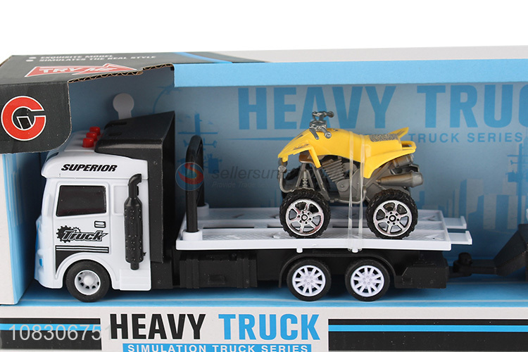 Fashion Flashing Music Inertia Truck With Beach Motorcycle Set