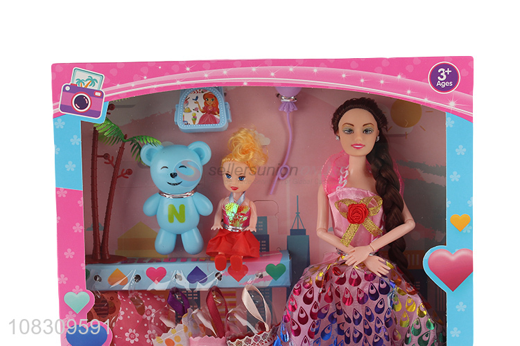 China wholesale plastic beauty doll set girls kids play house toys