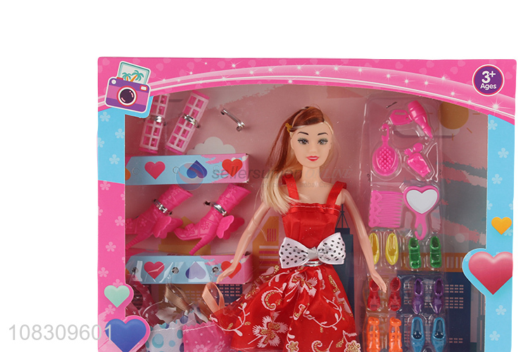 Yiwu wholesale birthday gift box dress up doll toy for girls kids