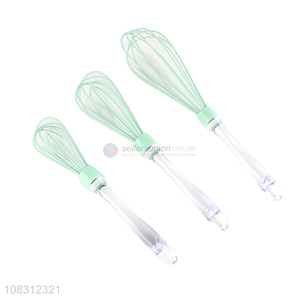 Wholesale creative transparent plastic handle egg beater for baking