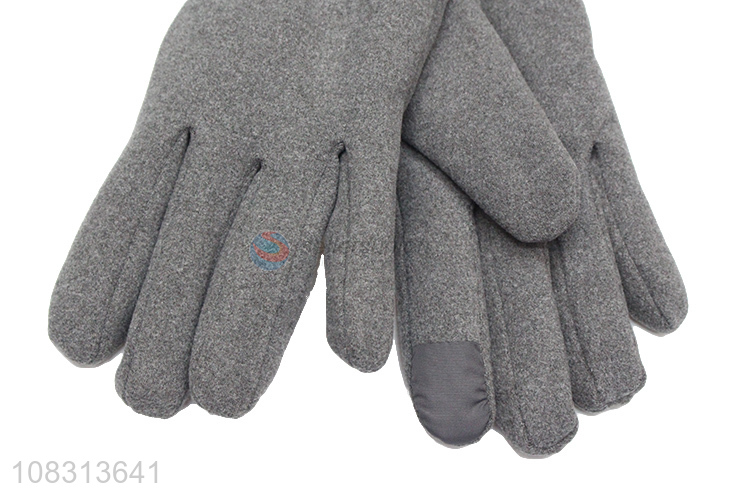 Wholesale women winter fleece lined touchscreen cycling gloves