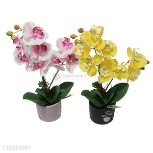 Hot products natural plastic fake flower bonsai with ceramic pot