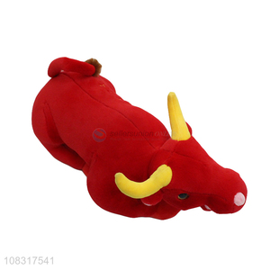 Factory supply soft stuffed animals red bull plush toy