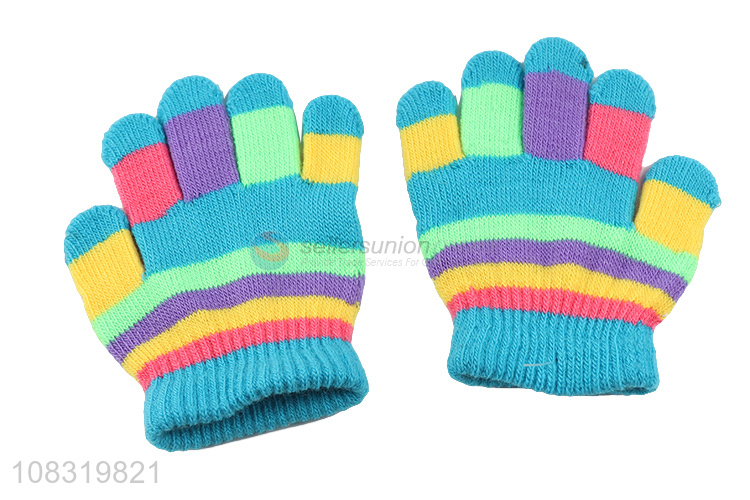 Hot selling kids winter anti-slip knit gloves for children