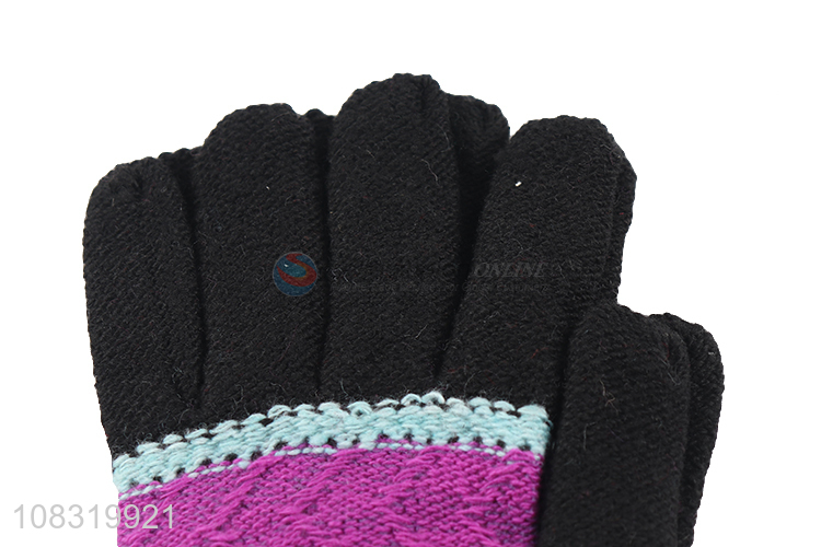 Wholesale women full finger mittens ladies winter gloves