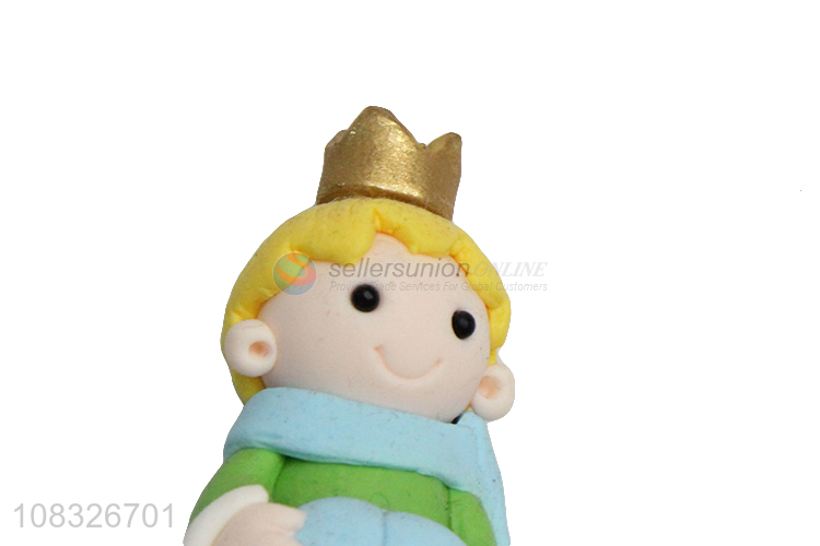 Best Sale Cute Prince Polymer Clay Birthday Cake Topper