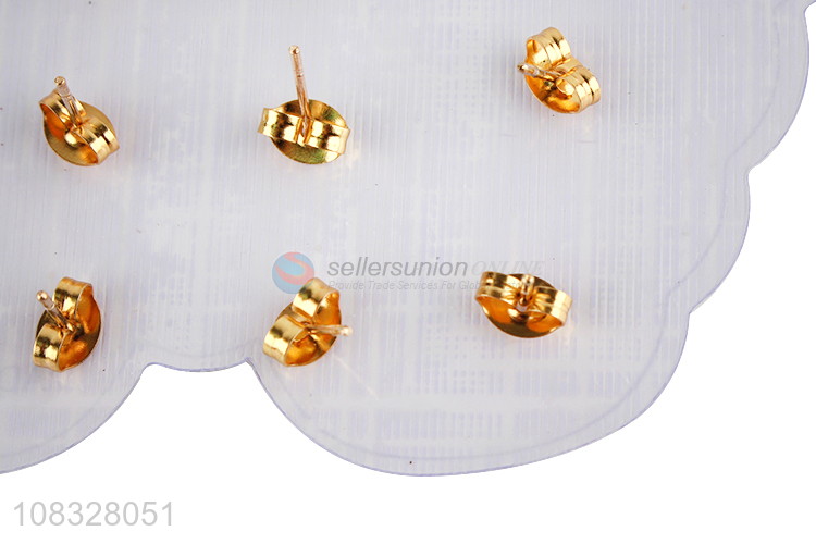 Fashion Stainless Steel Ear Stud Cheap Stud Earrings Set