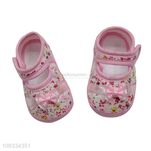 Hot selling pink baby toddler baby shoes with bowknot