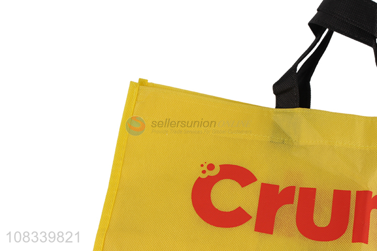Wholesale price yellow non-woven bag portable shopping bag