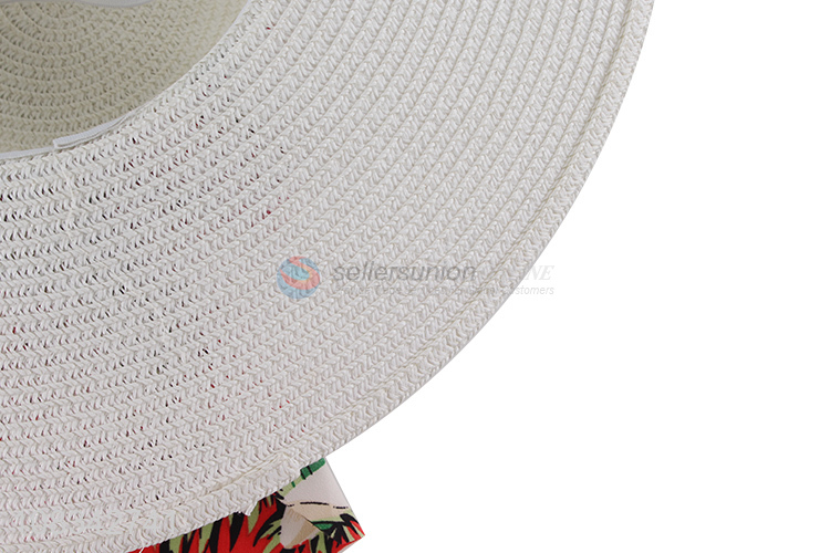 Wholesale Bow Ribbon Wide Brim Straw Hat Beach Sun Hat