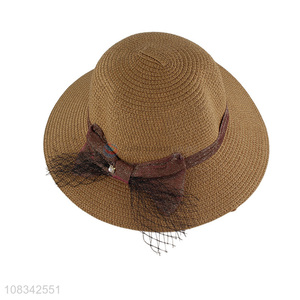 Hot Sale Fashion Sun Hat Wide Brim Straw Hat With Bowknot