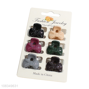 Factory supply multicolor bowknot shape women hair claws clips