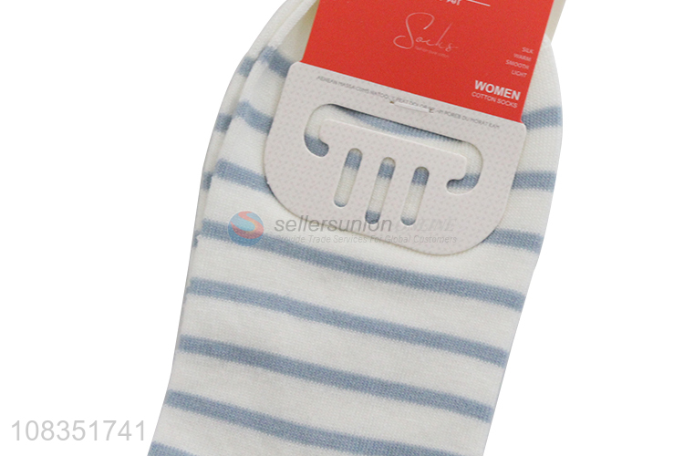 Bottom price women's cotton boat socks striped low cut socks