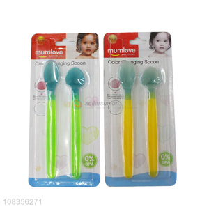 New arrival temperature sensor color changing baby spoon set