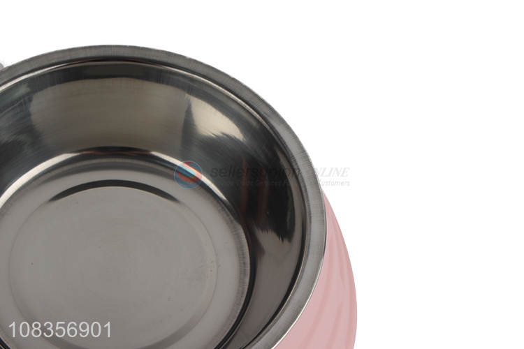 Bottom price double dog bowls stainless steel pet food bowls