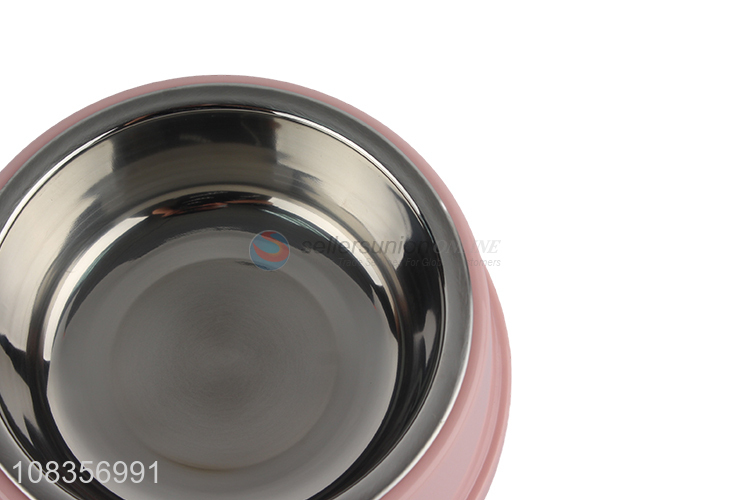 Good quality anti-slip stainless steel dog bowls double pet bowls