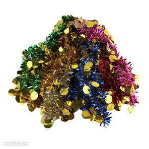 Factory supply decorative christmas party tinsel for hanging ornaments