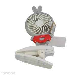 High quality usb rechargeable rabbit fan mini clip on desk fan