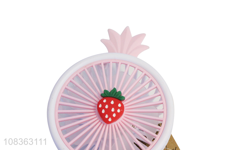 Custom logo cute fruit design rechargeable handheld fan for women girls