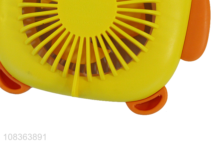 Good quality cartoon duck hanging neck fan with light for kids