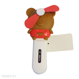 Wholesale cartoon animal rechargeable handheld fan for indoor and outdoor