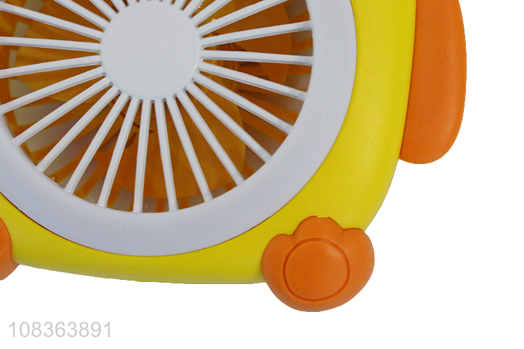Good quality cartoon duck hanging neck fan with light for kids