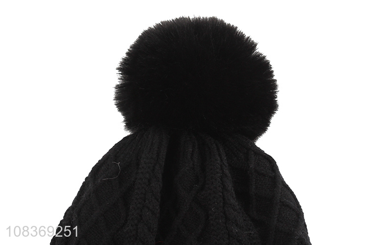 China products black warm boys girls knitted hats beanies hats