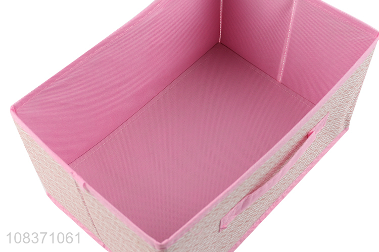 Hot sale foldable non-woven storage box storage bin with handle