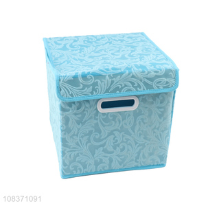 High quality non-woven storage box collapsible storage bin with lid