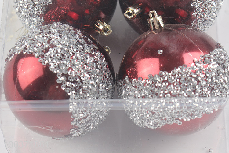 Factory supply 4 pieces 8cm Christmas balls Christmas tree hanging ornaments