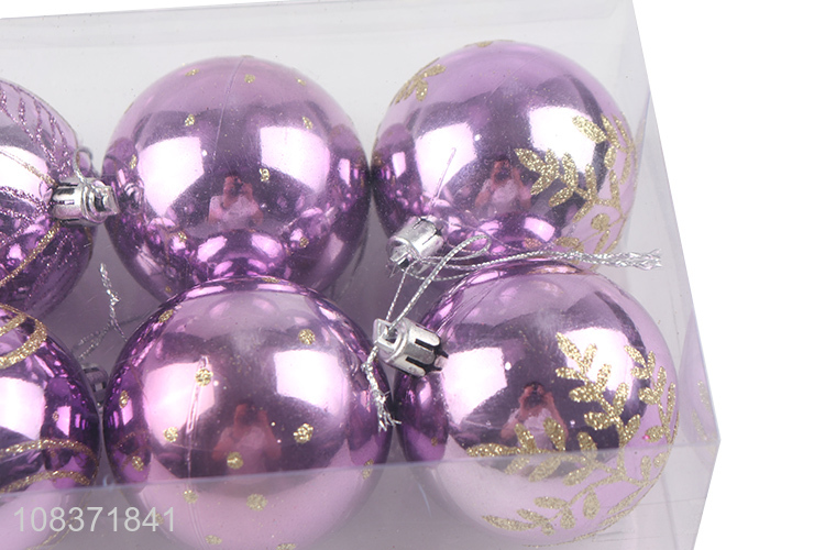 New arrival 6 pieces bright color plastic Christmas balls Christmas baubles