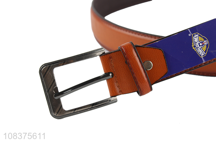 Hot product men's casual dress belt pin buckle faux leather belt