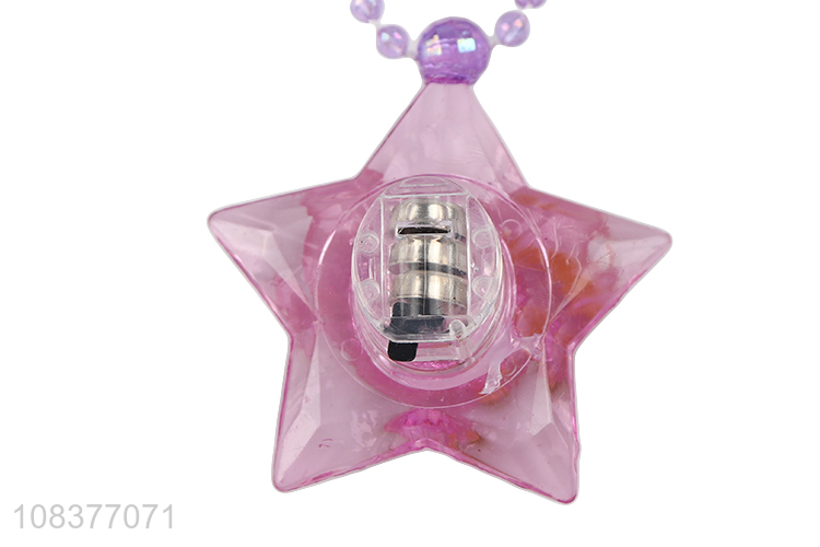 Online wholesale cute star glowing necklace kids led toys