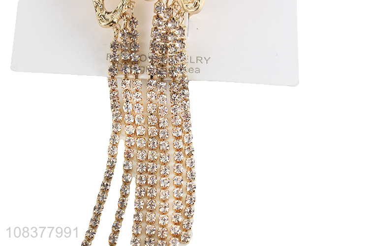 Custom Butterfly Shape Alloy Claw Clip With Rhinestone Tassel