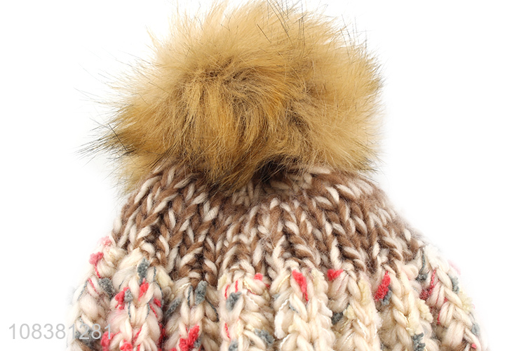 Custom Comfortable Knitted Hat Winter Beanie For Ladies