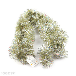 Low price metallic Christmas tinsel garland festive holiday party decoration