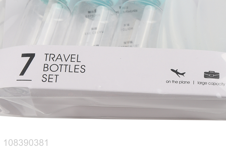 Wholesale 7 Pieces Toiletries Cosmetics Empty Bottles Travel Sets