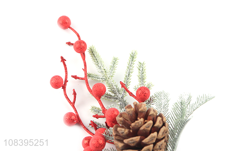 Hot items artificial christmas picks twigs with pine cone