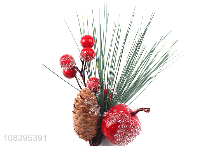 China wholesale pine cone christmas picks with red berries