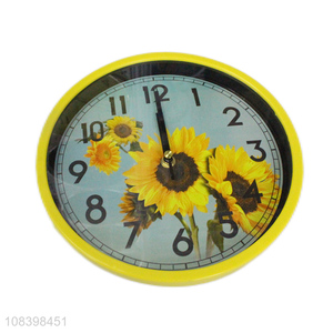 Wholesale price round sunflower decorative wall clock