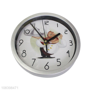 Low price silver plastic round wall clock home hangings