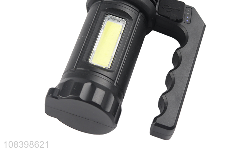 Wholesale usb charging super bright cob led flashlight portable searchlight
